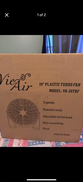 Va-20tbf Vie Air 20 Inch Plastic Turbo Fan