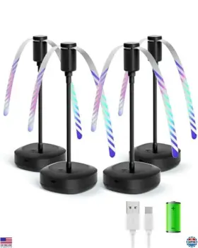 Kw35 Visit The Edvision Store 4-pack Rechargeable Usb Food Table Fan - 2000mah Portable With Flexible Neck