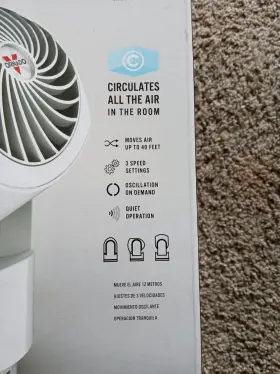 Vornado 043765014363 Flippi V10 Compact White Oscillating Vortex Airflow Air Circulator Fan #2