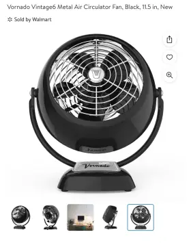Vornado 043765014455 Vintage6 Inch Air Multiplier Fan - Black