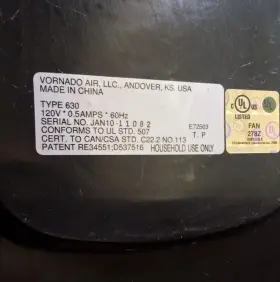 71633 Vornado Vortex 633 Floor Fan And Air Circulator Black #3