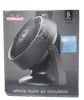 Cr1-0120-06 Vornado 633 Mid-size 9in Whole Room Air Circulator Fan Black Used