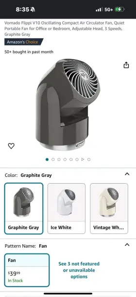 Cr1-0395-82 Vornado V10 Flippi Personal Circulating 3 Speed Fan Tilt Oscillating #3
