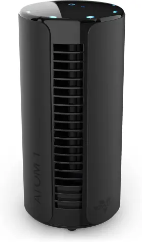 Fa1-0138-06 Vornado Atom 1 Oscillating Fan Black 4 Speed Touch Controls 10 Inch Compact