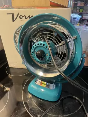 Vornado Vintage6 Model Vintage 6 Air Circulator Black Metal Fan 2 Speed Tested Clean Teal #2