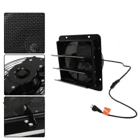 Wa2489652ur Waltyotur Low Noise Shutter Exhaust Fan 10 Inch Wall Mounted With Switch Insect Mesh 980 Cfm