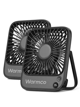 Warmco 971708067012 5000mah Protable Travel Fan 2pack Rechargeable Battery Powered Personal Desk