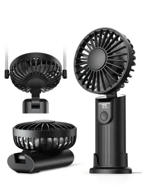 Warmco 971708069214 Portable Handheld Fan 5000mah Battery Operated With Led Display Hand He