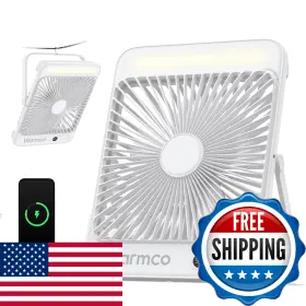 B0dqwf3txh Warmco 20000mah Battery Fan Ultra-slim 8-inch Portable Camping With Light