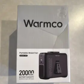 Warmco Us W2 Black Portable Waist Fan 20000mah 4 Speeds Digital Display Type-c