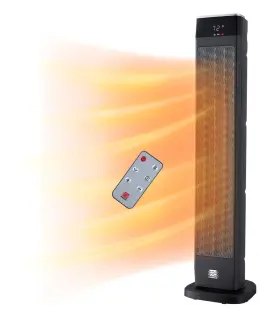 Warmwave 877697004716 Deluxe Digital 30 Inch Oscillating Ceramic Tower Space Heater With Adjustable The