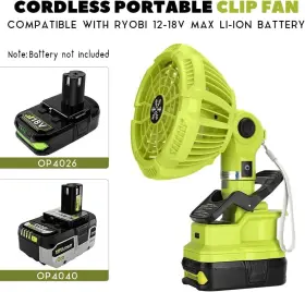 Lub-fc109 Waxpar For Ryobi 18-volt Personal Battery Powered Clip Fan Medium Green #2