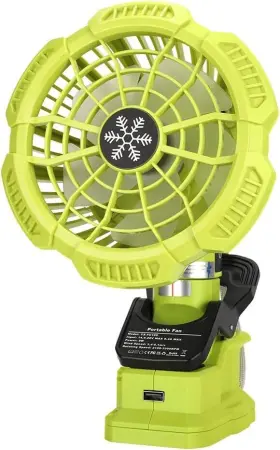 Lub-fc109 Waxpar For Ryobi 18-volt Personal Battery Powered Clip Fan Medium Green