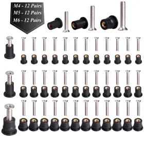 Wd1687wns12 Wedamer 36 Pairs M4 M5 M6 Neoprene Well Nuts With Stainless Steel Screw Rubber Wel
