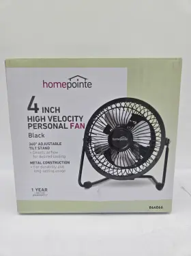 Hvf4rp Westpointe Homepointe 4 Inch Black High Velocity Personal Fan 360 Adjustable Metal New