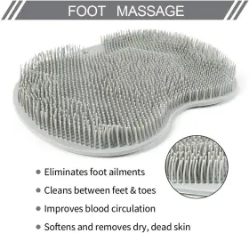 White 705353397127 Shower Foot Scrubber Massager Mat Cleaner Improve Circulation Reduce Feet Pain E #3