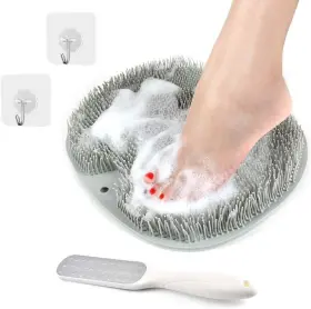 White 705353397127 Shower Foot Scrubber Massager Mat Cleaner Improve Circulation Reduce Feet Pain E