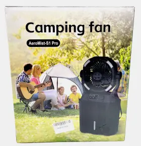 S1-pro Wilody Aeromist Wireless Rechargeable Camping Fan With Led Light - Black