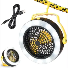 Wise Owl Outfitters 810084970027 Portable Tent Fan And Light Black/yellow