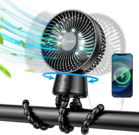 Withouse 445001997950 20000mah Portable Stroller Fan 120 Auto Oscillation 3-in-1 With Power Bank Le