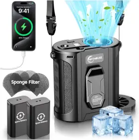 Withouse 711181885248 Dual Battery Next-gen Ai Portable Waist Fan Clip On 24000mah Max 80h Runtime