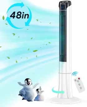 Tf432r Wm 48 Inch Tower Fan For Bedroom 70 Angle Oscillating Quiet Bladeless Standing Fa