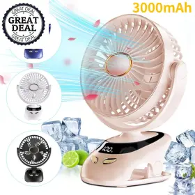 Wo.poblwc 313035154120 Small Desk Clip Portable Personal Usb Fan Camping Outdoor Golf Cart New