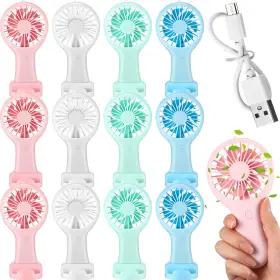 Yx-woanger-2797 Woanger 12 Pcs Mini Handheld Fan 6.61 X 3.43 1.06 Inches Vibrant Colors