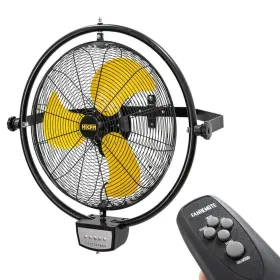 Scfs17 Wock 20 Inch 3 Speeds Orbital Remote Control Wall Mounted Fan In Yellow With 1/5