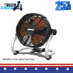 Wx095l.9 Worx 20v 9 Inch Fan Bare Tool Only Battery Powered Portable Lightweight