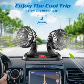 Usb-012 Wowok Usb Adjustable Dual Head Car Fan Portable Vehicle Cooling With 2 #2