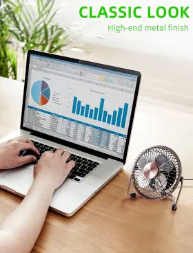 Xasla 677222612382 4 Inch Small Usb Desk Fan Mini Quiet With Metal Construction And Strong #2