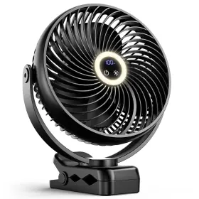 Xasla 714955658024 10000mah Portable Clip On Fan With Light 8 Inch Rechargeable Battery O
