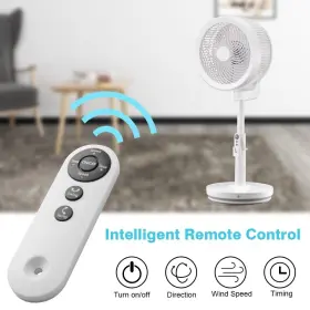 X-06-fan-0001-003 Xcceries Adjustable Air Circulator Pedestal Fan Remote Cooling Bedroom Home White #3