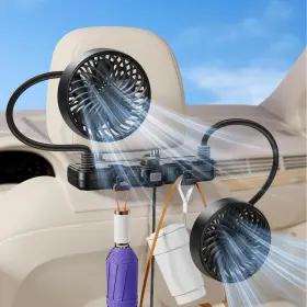 F4213 Xuenair Dual 360 Hose Usb Fan For Car Suv Rv Pickup Vehicle Headrest Sea