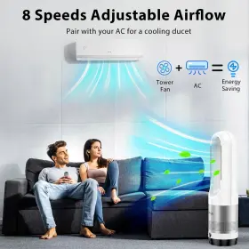 Xwl-18 Xwlai Bladeless Heater And Fan Combo 22 Inch Tower With Remote Tip-over Ove #3