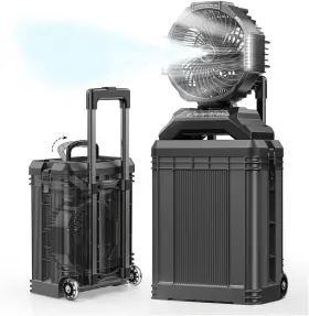 Ydcbriray 313045389352 4 Gal Large Misting Bucket Fan Portable 40000mah Rechargeable Mister With R
