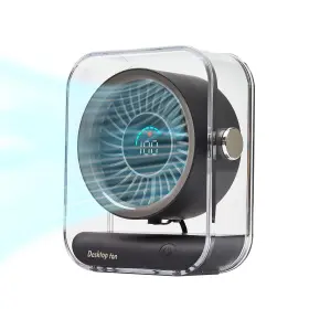 Yonchyoly 768825870931 Table Fans Utra-quiet Digital Display Rechargeable Usb Fan 0-100% Speed Long