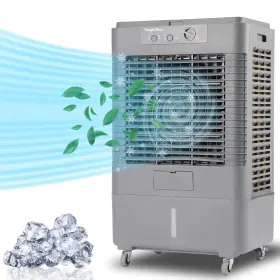 Ec3822 Yougettech 37 Inch Evaporative Air Cooler 3000 Cfm 8 Gal Water Tank 3 Speeds Cools Up To 720 Sq