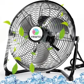 Yrwto 313084649691 9 Inch Floor Fan 3 Speed Stainless Steel Industrial High Velocity Fa