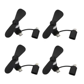 Ac-2in1 Yunlovxee 2-in-1 Mini Pocket Fan - 4 Pack Compatible For Iphone Ipad Type C Android Sma