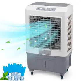 702lr Yuntu 110v 200w 50l 4 Ice Crystals And Casters Air-conditioned Fan In Gray White Color