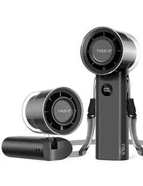 Yyilis 717504217604 Portable Handheld Turbo Fan Foldable 5 Speed 3-in-1 Rechargeable Personal Ha