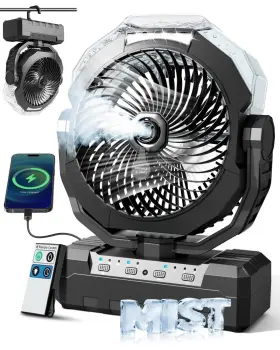 Zeqon 803173554482 460ml Large Tank Portable Misting Fan 24000mah Rechargeable Battery Powered C