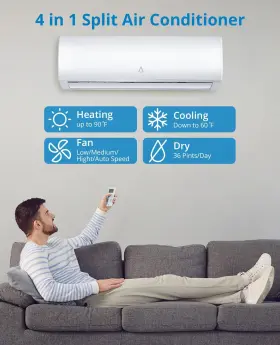 Zstar 198290927548 9 000 Btus Mini Split Ac 19 Seer2 Wall Mounted With Heat Pump And Installat #3