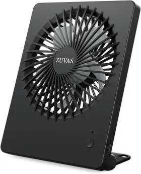 Zf210101-8 Zuvas Desk Fan Battery Operated Rechargeable 180 Tilt Folding Small Black