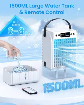 Pac03 Zxtbs Portable Air Conditioners 4 Wind Speeds 1500 Ml Quiet Ac With Remot #3