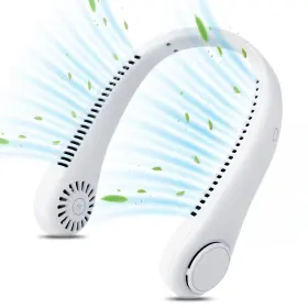 Sl606 Zymsavip Portable Neck Fan Rechargeable 360 Cooling Airflow 3-speed Wearab