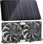 Solar Powered Fan, 30W With Two IPX7 Waterproof Fans For Outside Green. Fixed Price $52.99.