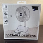 Trend Zone 6.5 Portable Desk Fan - 3 Speeds Rechargeable White Collapsing. Fixed Price $18.99.